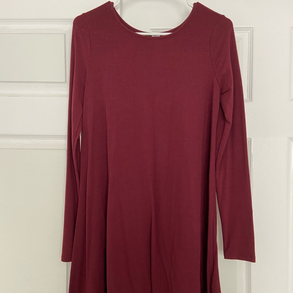 Maroon Old Navy Long Sleeve Dress Size Large